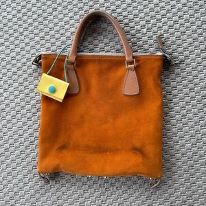 Vintage 90s Gabs suede orange flat bag